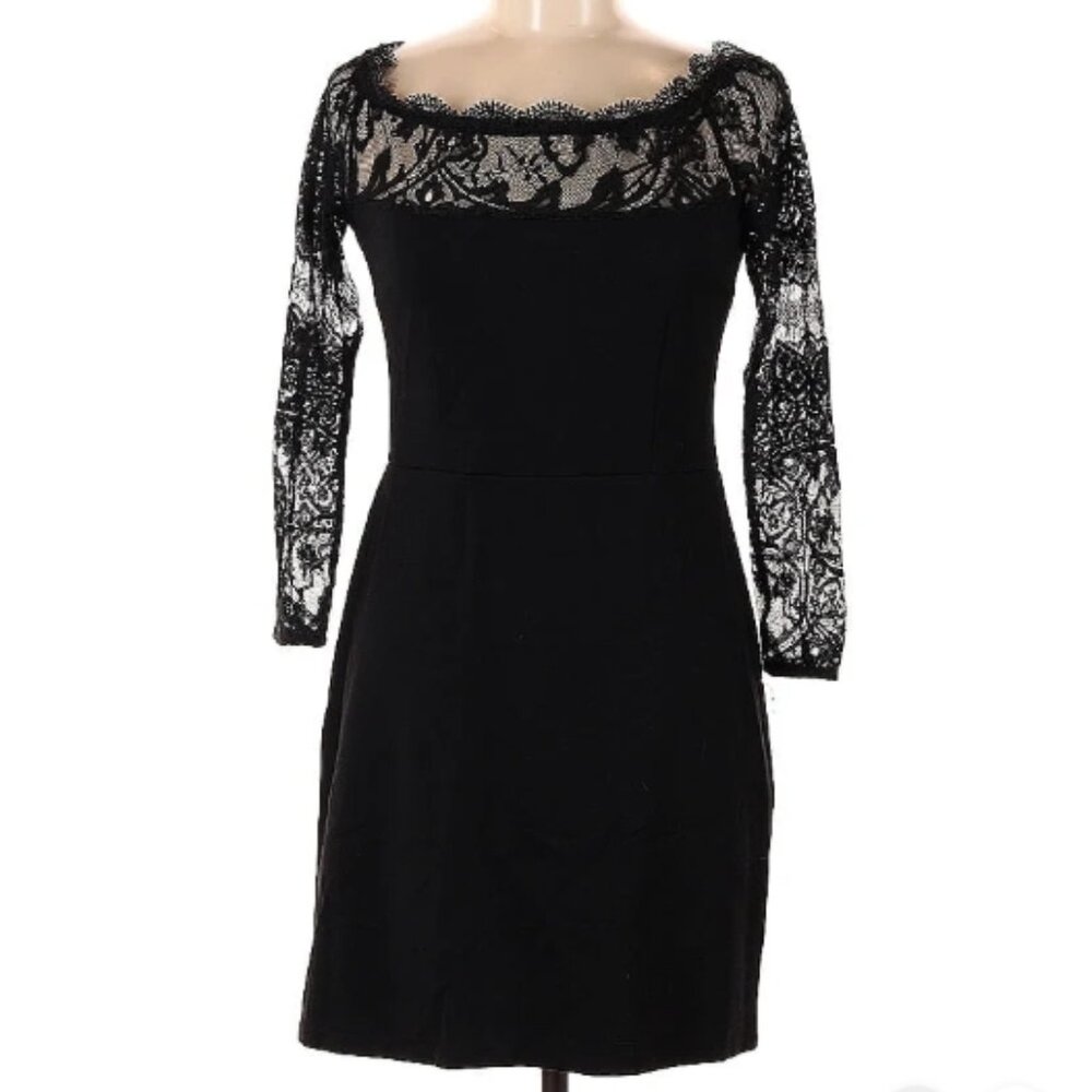 BB Dakota Size 6 Cocktail black short dress intricate lace detail